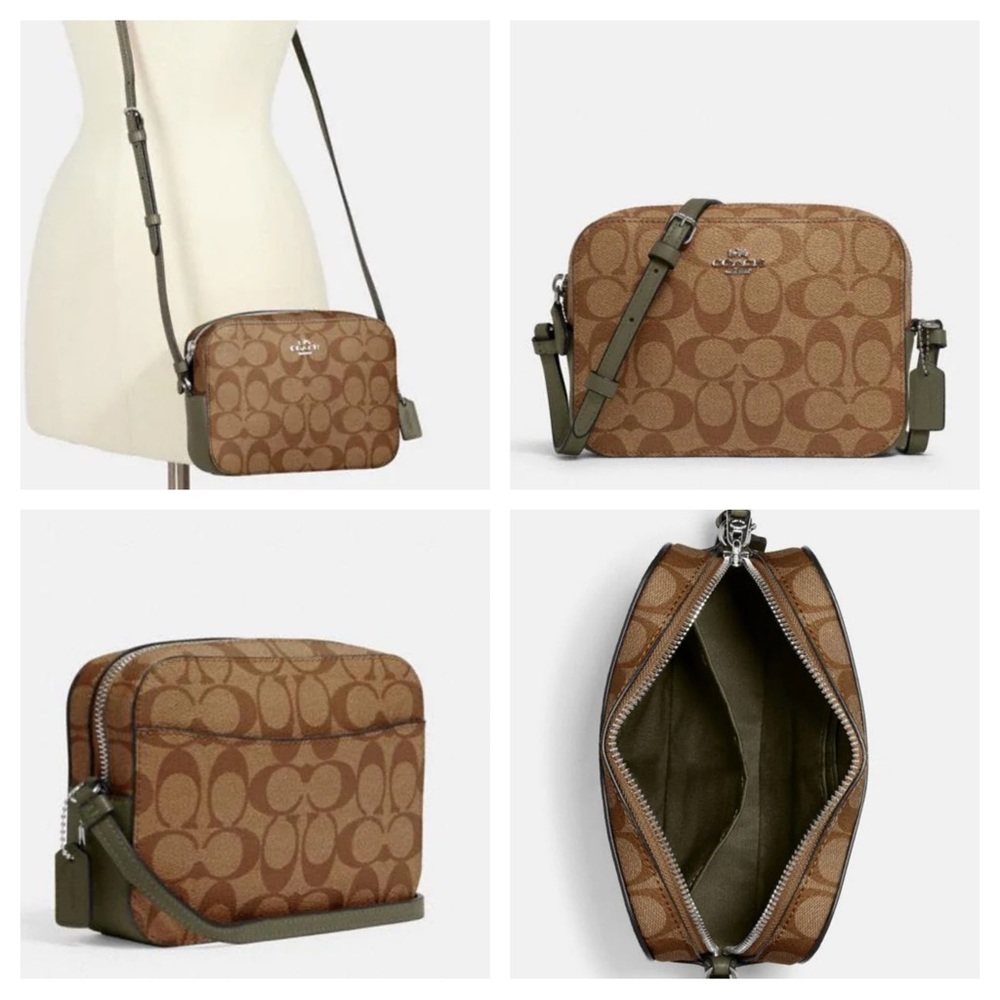 Coach Mini Camera Bag In Signature Canvas Im/Light Kh… Gem